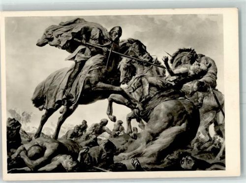 Aus der Kunstausstellung 1943 im HDK Prof. Ferd. Staeger "Abwehr ostischer Einfälle" Verlag Heinrich Hoffmann