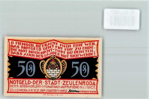 Zeulenroda Notgeld