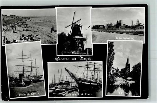 Delfzijl Windmühle Soda Industrie Dreimaster Pieter A. Koerts