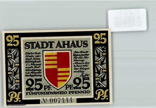 Ahaus Notgeld Standbild Dr. H. Landois