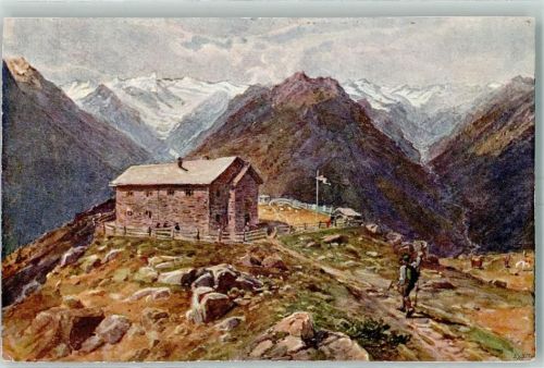 Starkenburger Hütte 1914 Beschreibung aufgeklebt Hüttenstempel
