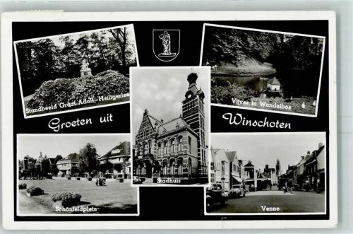 Winschoten Stadthaus Denkmal Graf Adolf Schönfeldplatz Kirchturm d'Olle Witte