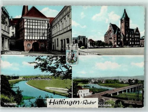 Hattingen Altes Rathaus Neues Rathaus Ruhrbrücke