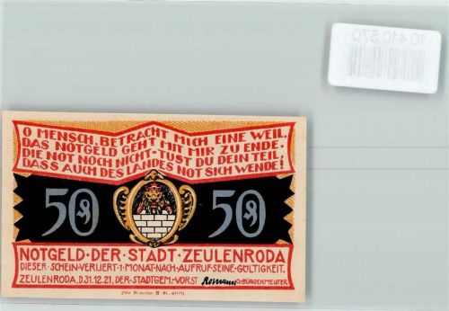 Zeulenroda Notgeld