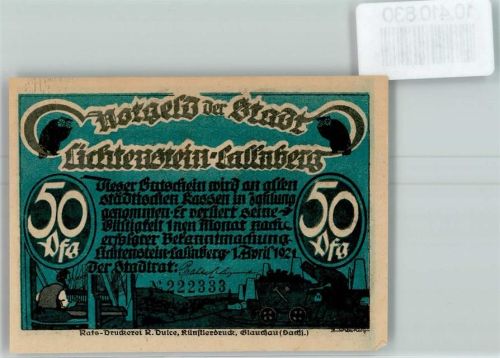 Lichtenstein Notgeld Scherenschnitt