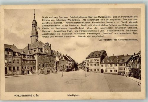Waldenburg 1912 Marktplatz Chronik