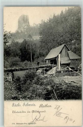 Rathen Kurort 1901 Thalwächter im Amselgrund