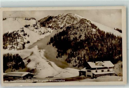 Bodenschneidhaus Brecherspitze Winter Hüttenstempel