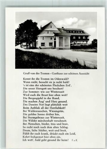 Tromm Gasthaus zur schönen Aussicht Gedicht Gruß von der Tromm