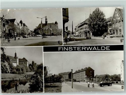 Finsterwalde Am Markt Thälmannstraße mit Postamt Schloss Otto Nuschke Straße Auto