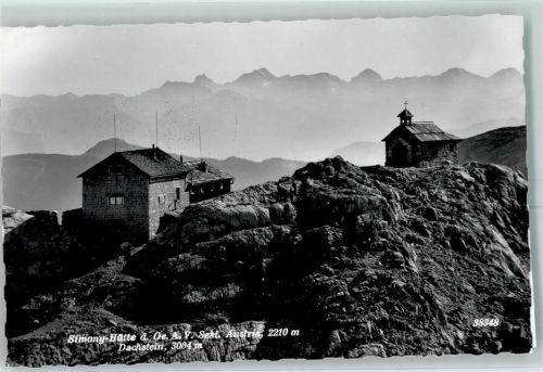 Simonyhütte Beschreibung aufgeklebt Hüttenstempel