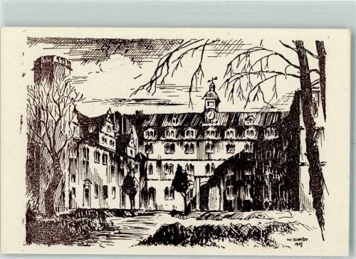 Rotenburg Schloss Zeichnung sign. W. Schmidt 1947