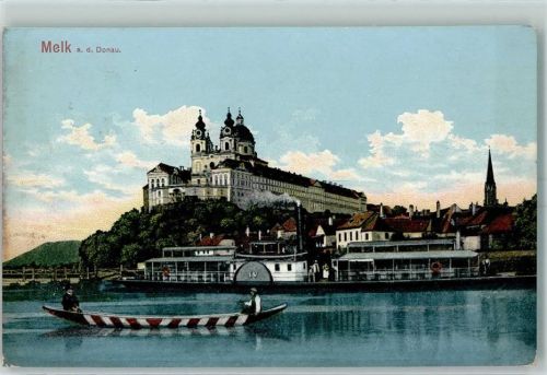 Melk Donau Raddampfer Ruderboot Stift Melk