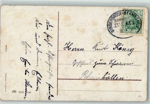 Hermeskeil 1912 Bingerbrück - Hermeskeil Zug 613 Ostern Palmkätzchen Ei