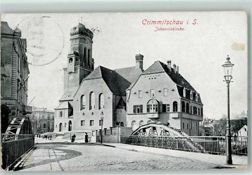 Crimmitschau 1913 Johanniskirche Brücke