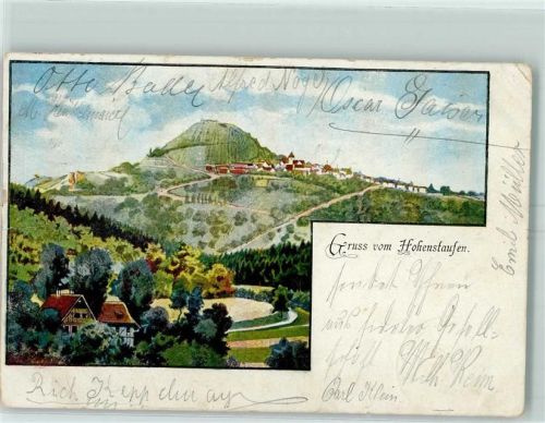 73033 W7320 Hohenstaufen 1899 Künstlerkarte Gruß vom Hohenstaufen