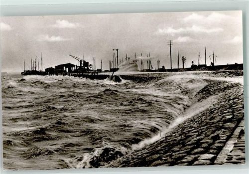 Norddeich Sturmflut Hafen Kran
