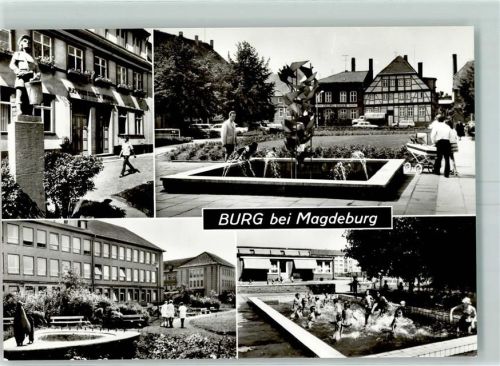Burg Rat der Stadt Trommlerstandbild Rolandplatz Springbrunnen Kreiskrankenhaus Kindergarten
