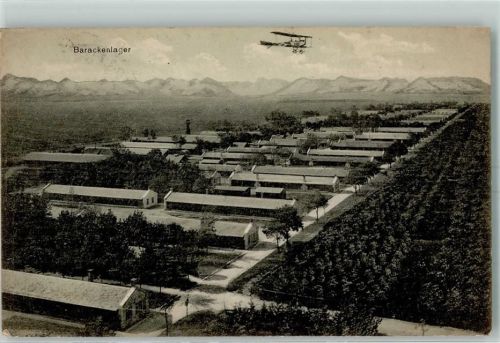 Lager Lechfeld 1917 Barackenlager Flugzeug Truppenübungsplatz