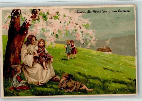 Winkler & Voigt 5558 - Christliches, lasset die Kinder zu mir kommen 1904 AK