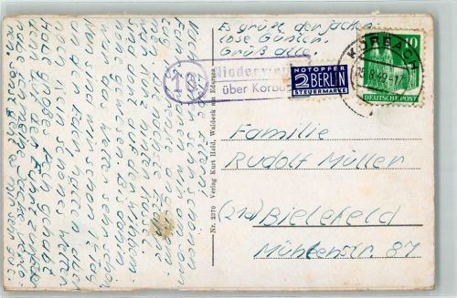 34513 W3544 Nieder-Werbe Gebrauchsspuren Landpoststempel über Korbach