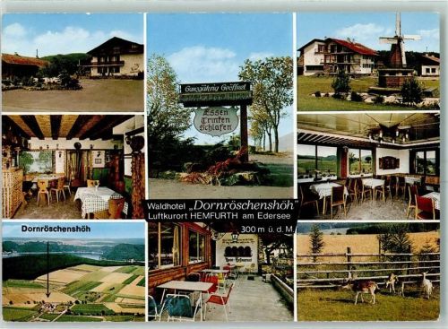 Hemfurth Hotel Dornröschenhöh Garten Miniatur-Windmühle Wildgehege
