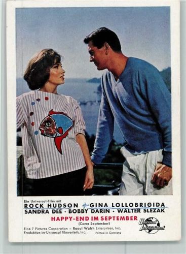 Rock Hudson , Gina Lollobrigida in Happy End im September - Gloria Palast Stuttgart Keine AK Filmtitel Werbung