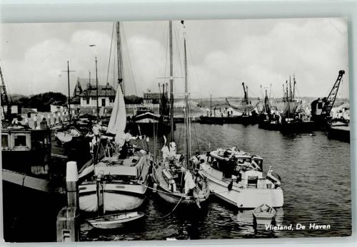 Vlieland Der Hafen Segelboot Fischerboote Motorboot Verladekran