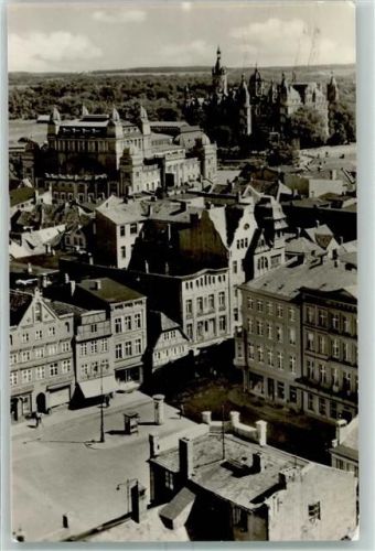 Schwerin Marktplatz Litfaßsäule Stadtheater Schloß