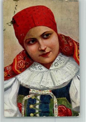 1915 sign J. Koudelka - Frau mit Kopftuch - Verlag J.P.P. 505 AK
