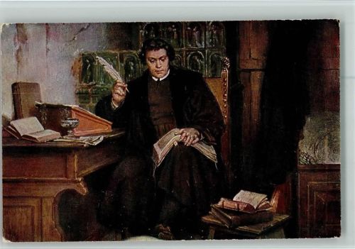 Wartburg - Luther im Reformationszimmer - Gemälde von Thumann