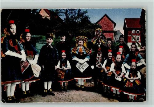 Nr. 244 Hessische Trachten - Schwälmer Hochzeit AK Eckknick