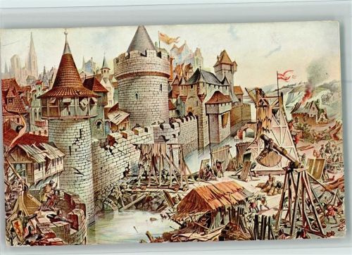Verlag N.K.G. Serie 756 - Kulturgeschichtl. Bilder I - Belagerung 14. Jahrh.