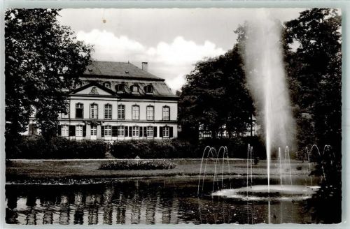 Birkenau Schloß Birkenau Parkanlage Teich Springbrunnen