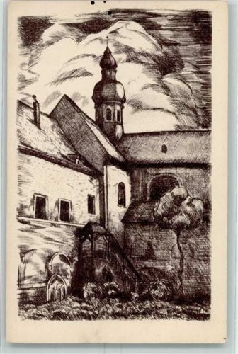65343 W6228 Eberbach , Kloster - Kloster Eberbach Radierung v. Franz Brosig