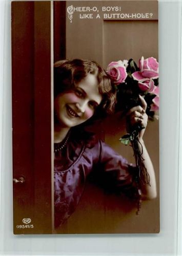 Serie 09541-5 - Frau mit Rosen, handcoloriert , Serie 569 Fotoverlag - handcoloriert , sehr gute Erhaltung AK