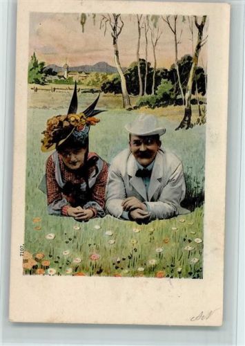 Schöne Serie Nr. 7107 Liebespaar 1902 AK Gute Erhaltung