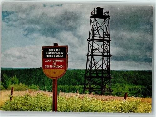 1965 Zonengrenze im Harz - Wachtturm und Grenzschild - gute Erhaltung