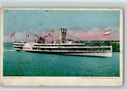 1923 Raddampfer New York AK
