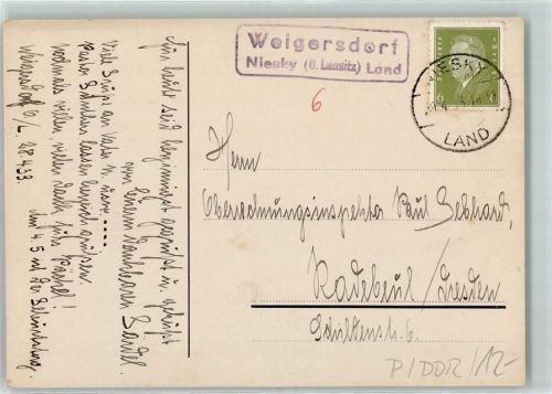 Weigersdorf Landpoststempel Niesky Land