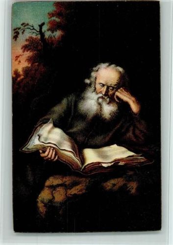29696 Der Eremit beim Buch lesen von Koninck, gute Erhaltung AK
