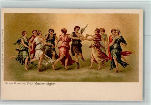 1900 Der Musenreigen - Gemälde von Romano AK