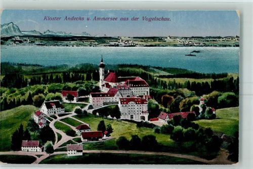 Andechs Kloster Andechs u. Ammersee aus der Vogelschau