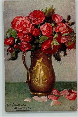 sign Frauendorfer-Mühlthaler - Blumenvase mit Rosen - Primus 1179