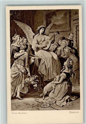 Wilhelm v. Kaulbach - Engel Mignon - Ackermann Serie 100 Nr. 1187 - Goethe Galerie, gute Erhaltung