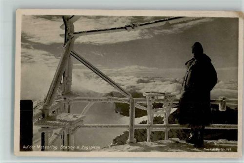 Auf der Meterorlog. Station Zugspitze - Huber Karte 768, gute Erhaltung