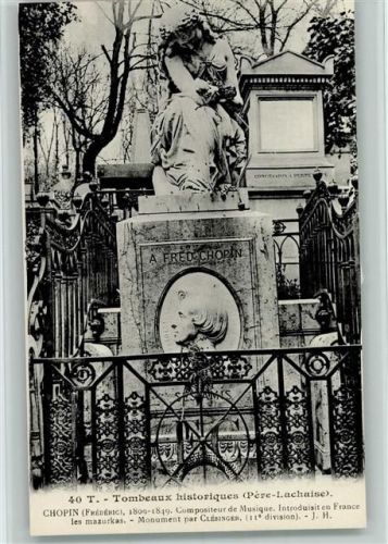 Paris 1912 Cimetiere Pere Lachaise - Nr. 40 Tombeaux historique - Chopin AK