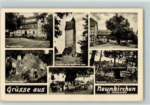 Neunkirchen Gasthaus Zum grünen Baum Ruine Bodenstein Kaiserturm auf der Neunkircher Höhe Unter der alten Linde Gasthaus mit der alten Linde