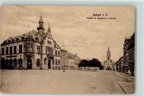 Adorf Markt m. Rathaus u.Kirche
