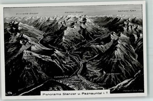 Landeck Stanzer und Paznauntal Panoramakarte Nr. 174